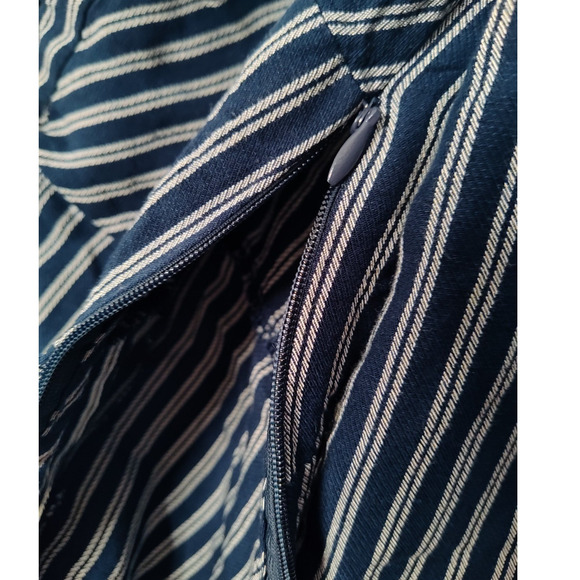 Maeve Anthro Surplice Long Sleeve Oxford Stripe Collared V-Neck Wrap Top US 0 - Picture 6 of 6